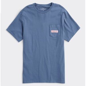 VV VINEYARD VINES MENS LOGO BOX TEE TSHIRT BLUE WHITE NWT SEALED MEDIUM